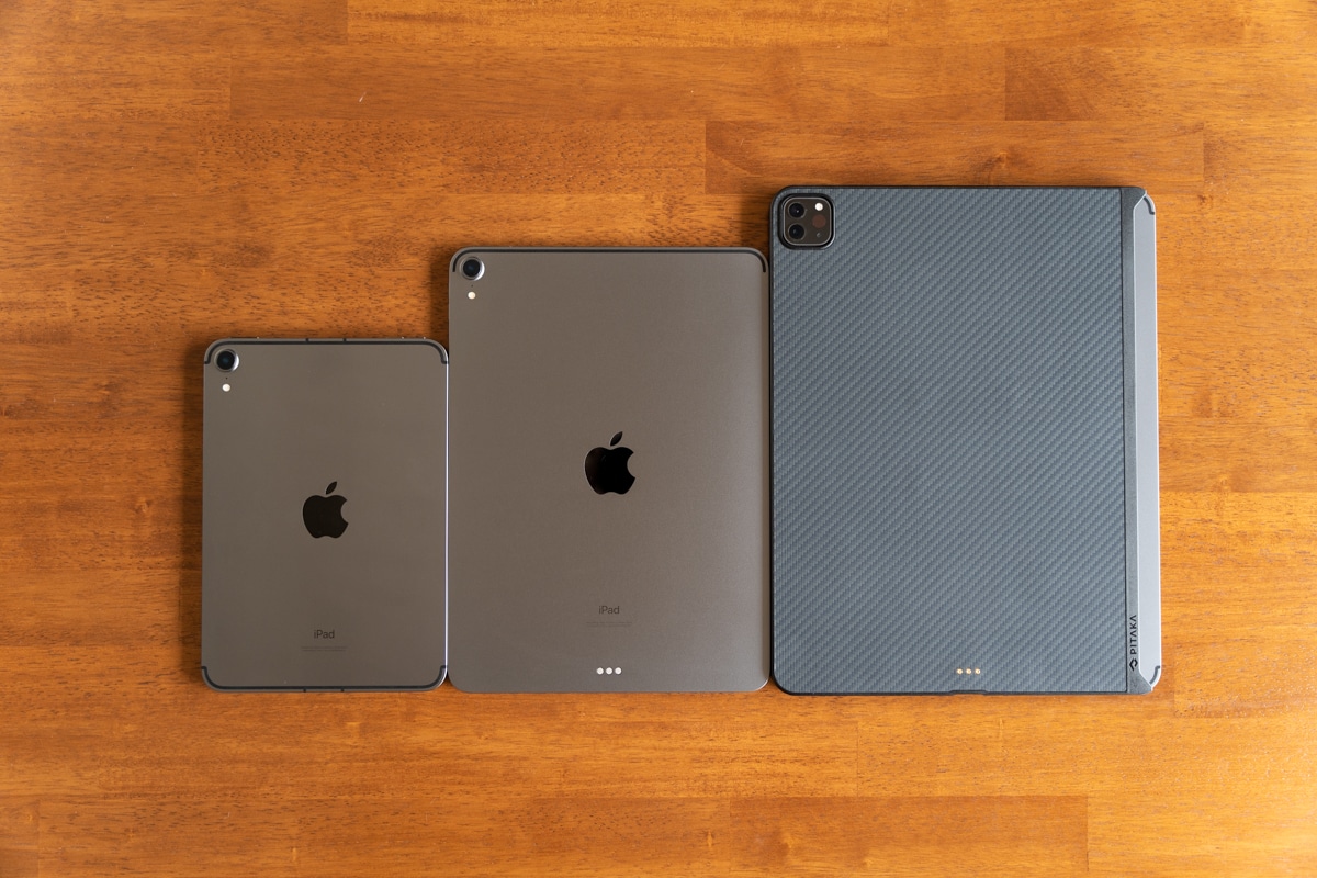 iPad mini 6とiPad Pro 11インチと12.9インチのサイズ比較